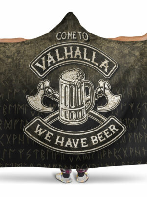 Cute Victory Or Valhalla Shield Maiden Norse Viking Warrior Hooded Blanket