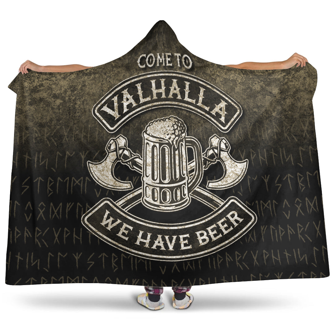Cute Victory Or Valhalla Shield Maiden Norse Viking Warrior Hooded Blanket