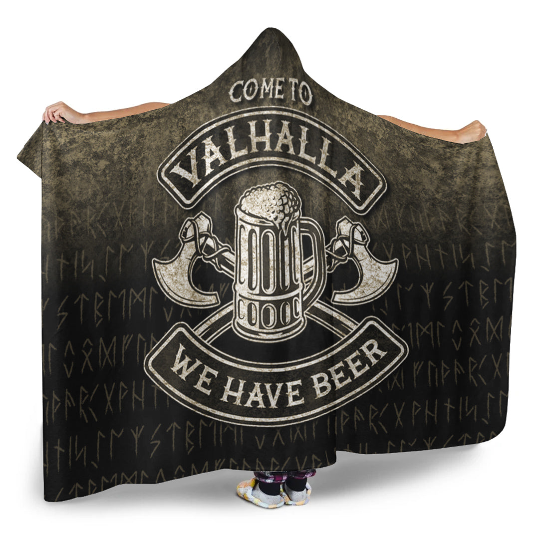 Cute Victory Or Valhalla Shield Maiden Norse Viking Warrior Hooded Blanket - Image 2
