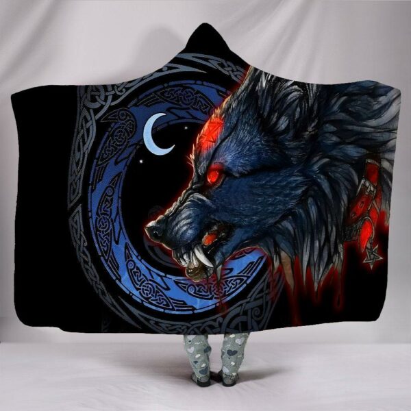 Fenrir Vikings Wolf 3D Hooded Blanket
