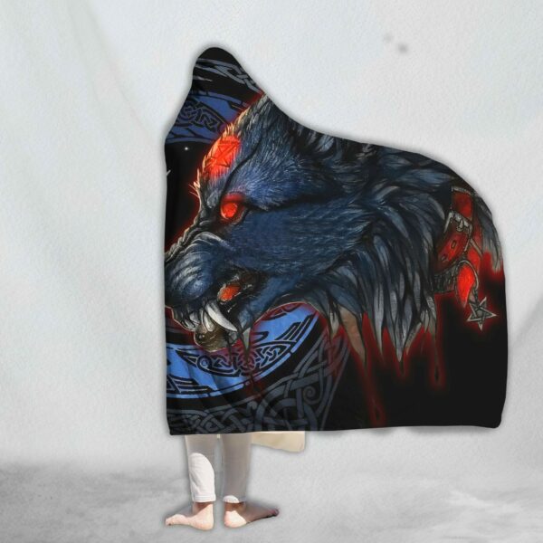 Fenrir Vikings Wolf 3D Hooded Blanket - Image 2