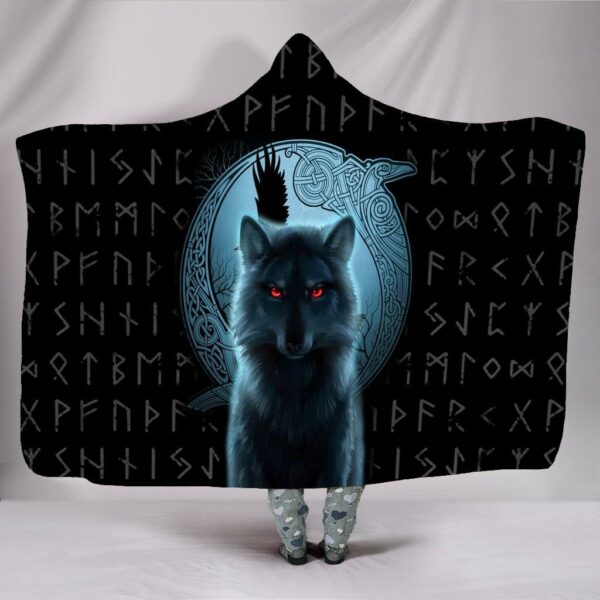 Fenrir Wolf Viking Hooded Blanket