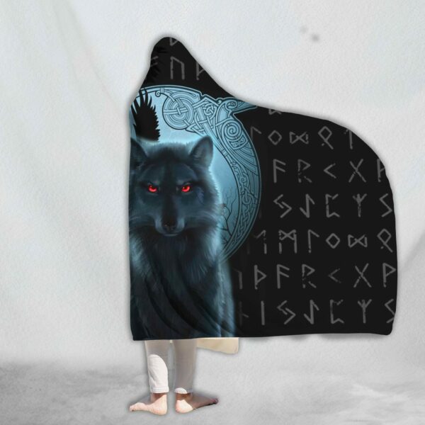 Fenrir Wolf Viking Hooded Blanket - Image 2