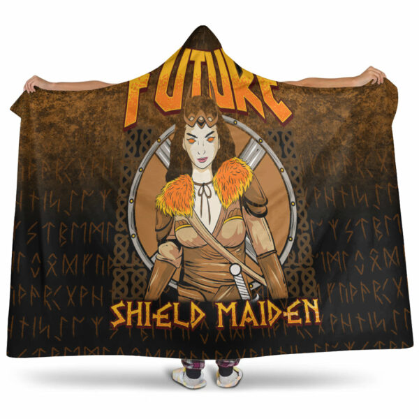 Future ShieldMaiden Viking Hooded Blanket