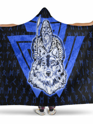 Gifts Fleece Sherpa Blanket Viking Hooded Blanket