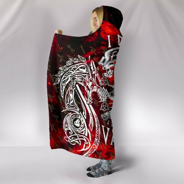 I Do Not Fear Death While My Brotherswait Me In The Halls of Valhalla Viking Hooded Blanket - Image 3
