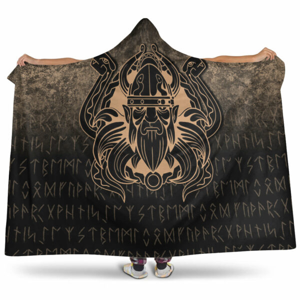 Nordic Warrior Valhalla Norse Gold Version Hooded Blanket