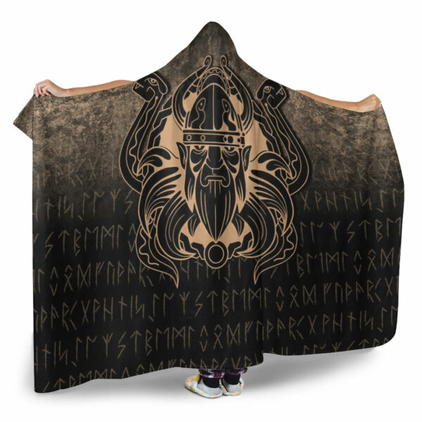 Nordic Warrior Valhalla Norse Gold Version Hooded Blanket - Image 2