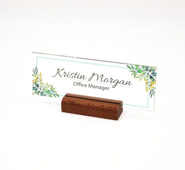 Personalized Acrylic Floral Desk Name Plate For Desk Best Gifts Idea For Boss, Daughter Coworker Teacher And Friends - Image 2