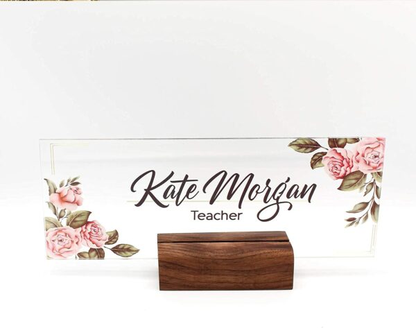 Personalized Desk Name Plate Plaque Unique Gift For Office Décor Teacher Name Plate - Image 2