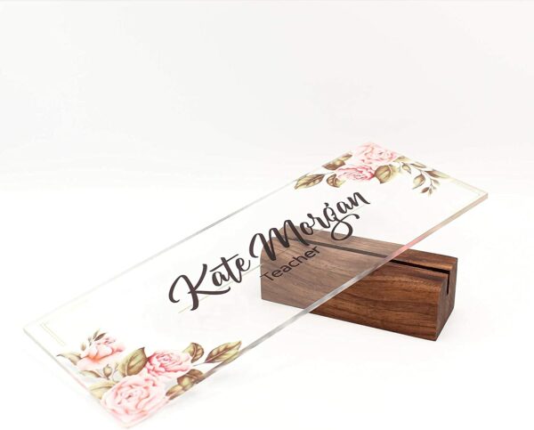 Personalized Desk Name Plate Plaque Unique Gift For Office Décor Teacher Name Plate - Image 3