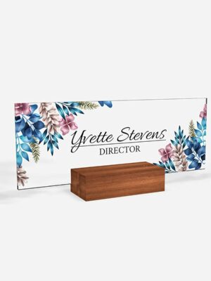 Personalized Name Plate Office Supply  Secretary Sign Gift Custom Nurses Teacher Friend Special Rose Floral Flowers