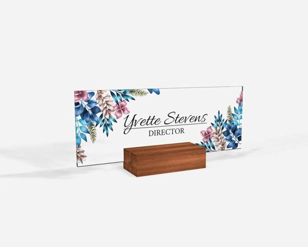 Personalized Name Plate Office Supply  Secretary Sign Gift Custom Nurses Teacher Friend Special Rose Floral Flowers