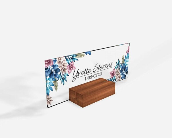 Personalized Name Plate Office Supply  Secretary Sign Gift Custom Nurses Teacher Friend Special Rose Floral Flowers - Image 2