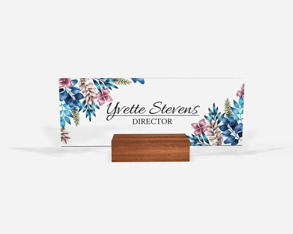 Personalized Name Plate Office Supply  Secretary Sign Gift Custom Nurses Teacher Friend Special Rose Floral Flowers - Image 3