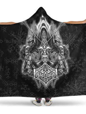 Personalized Viking Hooded Blanket Fleece Blankets
