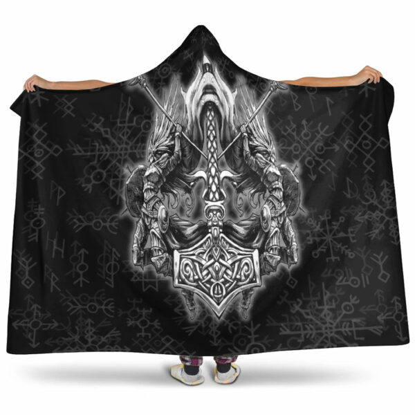 Personalized Viking Hooded Blanket Fleece Blankets