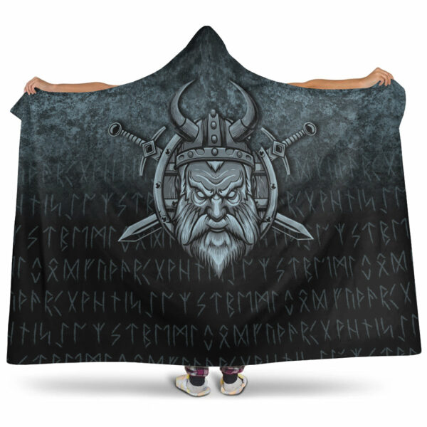 Personalized Viking Hooded Blanket, Victory or Valhalla Warrior Hooded Blanket