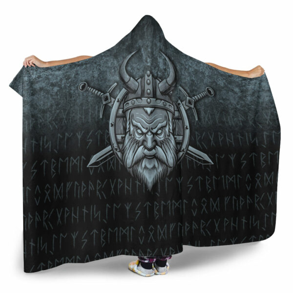 Personalized Viking Hooded Blanket, Victory or Valhalla Warrior Hooded Blanket - Image 2