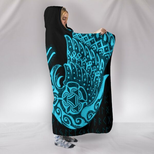 Raven Tattoo Viking Hooded Blanket - Image 2