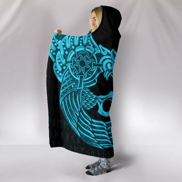 Raven Tattoo Viking Hooded Blanket - Image 4