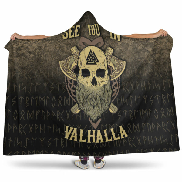 See you in Valhalla Viking Hooded Blanket