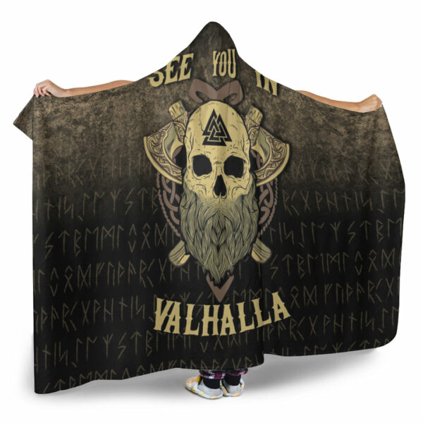 See you in Valhalla Viking Hooded Blanket - Image 2