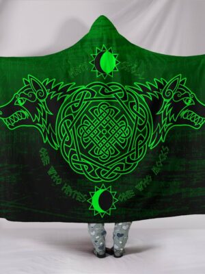 Skoll and Hati Viking Hooded Blanket