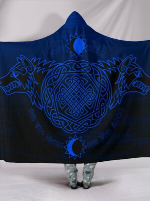 Skoll and Hati Viking Hooded Blanket Gifts Fleece Sherpa Blanket