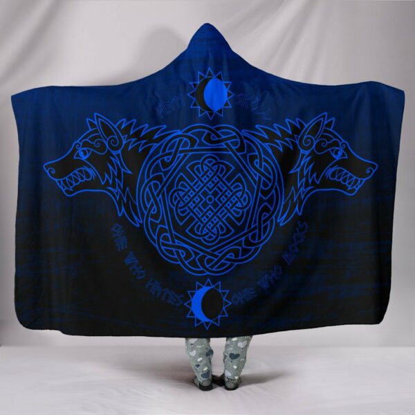 Skoll and Hati Viking Hooded Blanket Gifts Fleece Sherpa Blanket