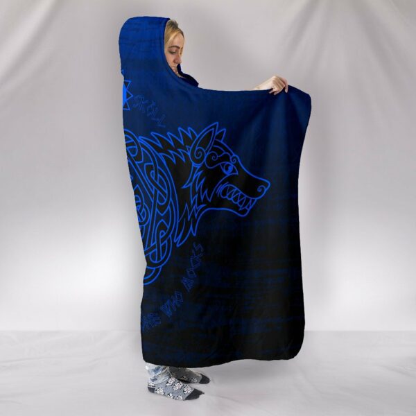 Skoll and Hati Viking Hooded Blanket Gifts Fleece Sherpa Blanket - Image 2