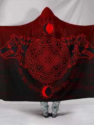 Skoll and Hati Viking Style Hooded Blanket