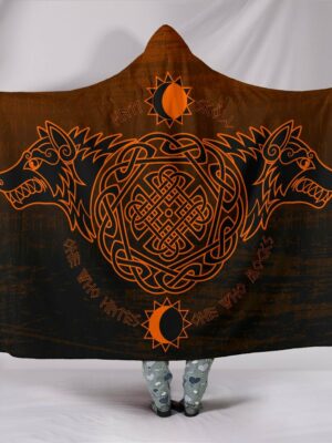 Skollnd Hati Orange Viking Hooded Blanket